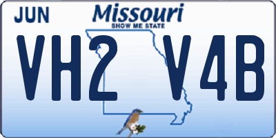 MO license plate VH2V4B