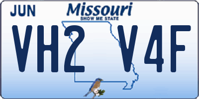 MO license plate VH2V4F