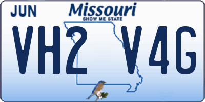 MO license plate VH2V4G