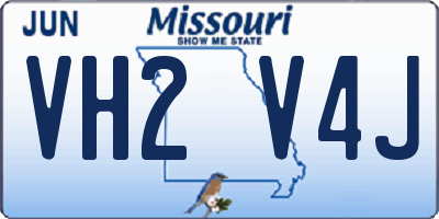 MO license plate VH2V4J