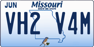 MO license plate VH2V4M