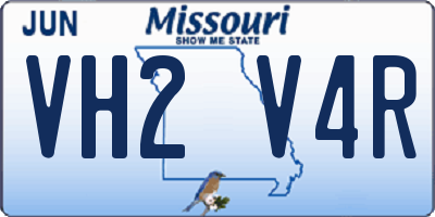 MO license plate VH2V4R