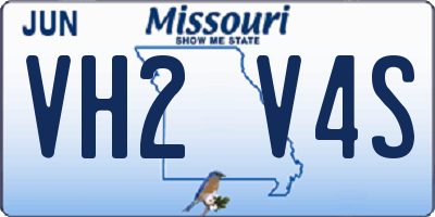 MO license plate VH2V4S