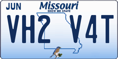 MO license plate VH2V4T