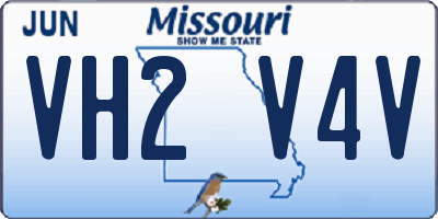 MO license plate VH2V4V