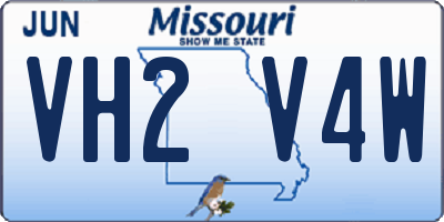 MO license plate VH2V4W