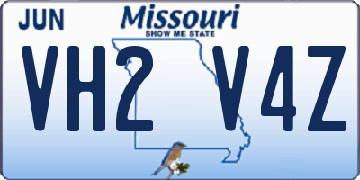 MO license plate VH2V4Z
