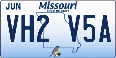 MO license plate VH2V5A