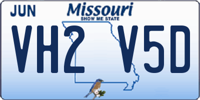 MO license plate VH2V5D