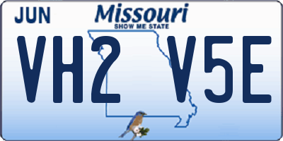 MO license plate VH2V5E