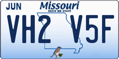 MO license plate VH2V5F