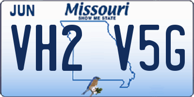 MO license plate VH2V5G