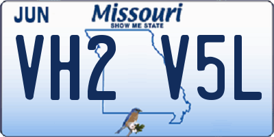 MO license plate VH2V5L