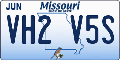 MO license plate VH2V5S