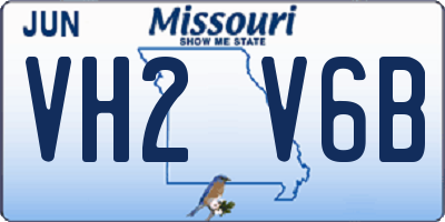MO license plate VH2V6B