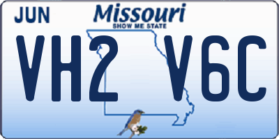 MO license plate VH2V6C
