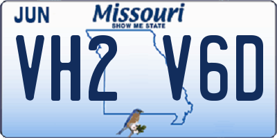 MO license plate VH2V6D