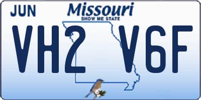 MO license plate VH2V6F