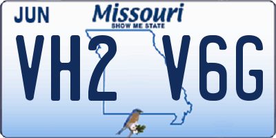 MO license plate VH2V6G