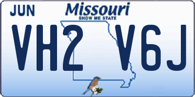 MO license plate VH2V6J