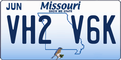 MO license plate VH2V6K