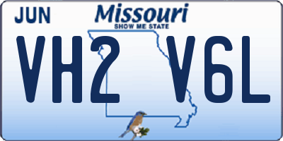MO license plate VH2V6L