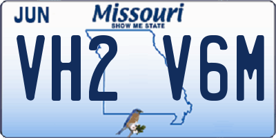 MO license plate VH2V6M