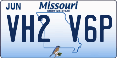 MO license plate VH2V6P