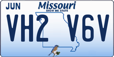 MO license plate VH2V6V