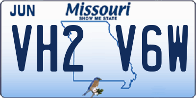 MO license plate VH2V6W