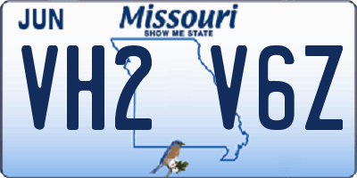 MO license plate VH2V6Z