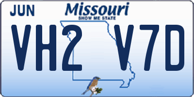 MO license plate VH2V7D