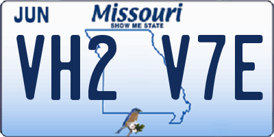 MO license plate VH2V7E