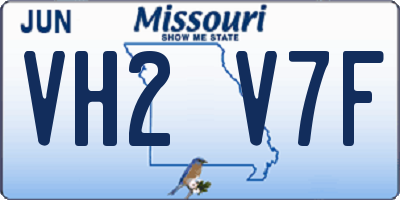 MO license plate VH2V7F