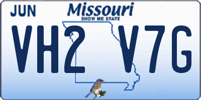 MO license plate VH2V7G