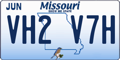 MO license plate VH2V7H