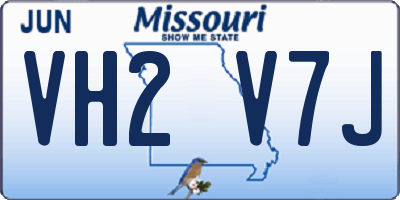 MO license plate VH2V7J
