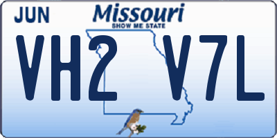 MO license plate VH2V7L
