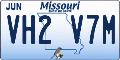 MO license plate VH2V7M