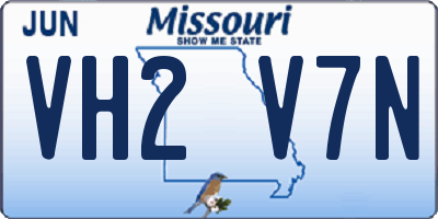 MO license plate VH2V7N
