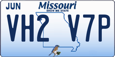 MO license plate VH2V7P