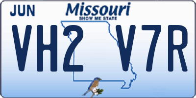 MO license plate VH2V7R