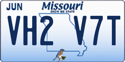 MO license plate VH2V7T