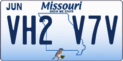MO license plate VH2V7V
