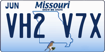 MO license plate VH2V7X