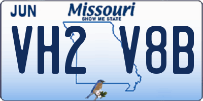 MO license plate VH2V8B