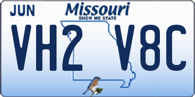 MO license plate VH2V8C