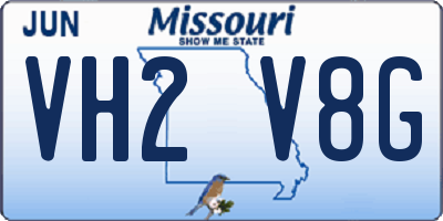 MO license plate VH2V8G