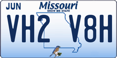 MO license plate VH2V8H