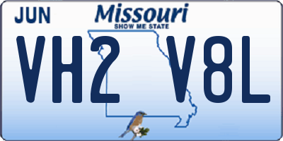 MO license plate VH2V8L